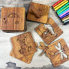24pcs Wooden Kids Drawing And Coloring Stensils