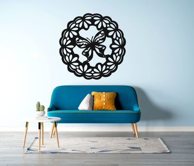 Butterfly in Circle Wall Hanging